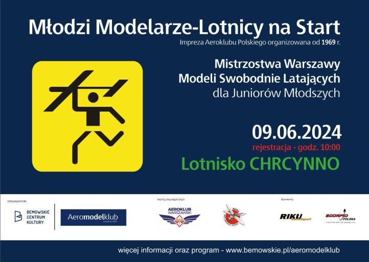 Młodzi Modelarze-Lotnicy na Start w Chrcynnie - plakat (fot. bemowskie.pl)