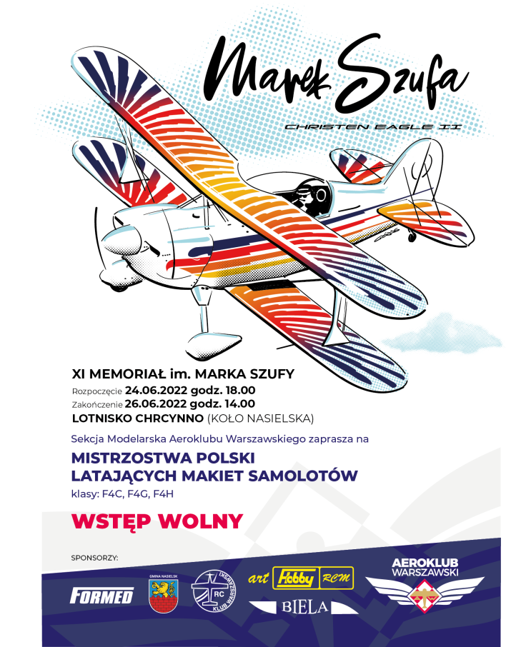 XI Memoriał im. Marka Szufy w Chrcynnie - plakat (fot. Aeroklub Warszawski)