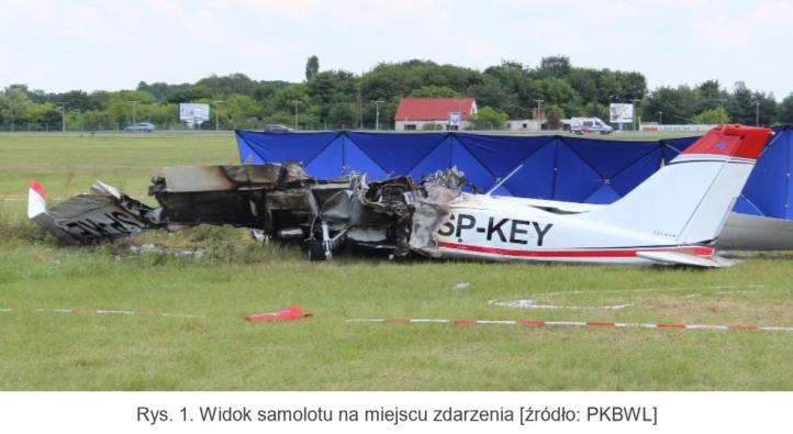Wypadek samolotu SP-KEY, fot. PKBWL