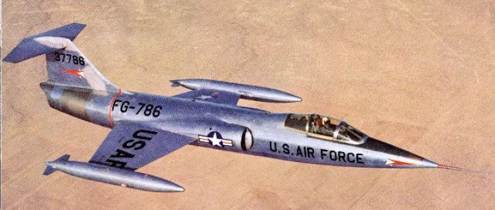 Pierwszy prototyp F-104 (XF-104) (fot. USAF, Domena publiczna, Wikimedia Commons)