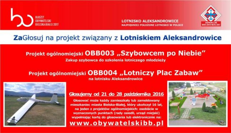 Głosuj na projekty związane z Aeroklubem Bielsko-Bialskim (fot. Aeroklub Bielsko-Bialski)