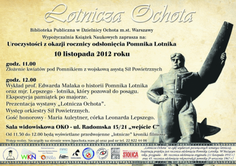 Uroczystości w rocznicę odsłonięcia Pomnika Lotnika (plakat)