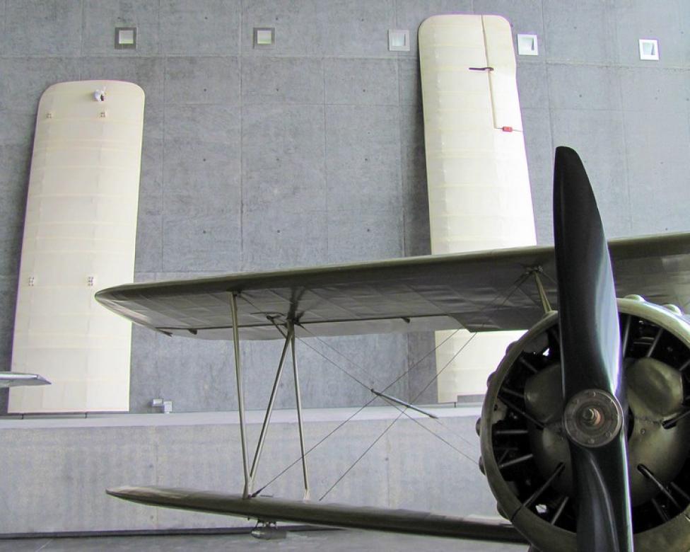 Skrzydła samolotu LVG B.II w Nowym Gmachu Głównym MLP/ fot. Muzeum Lotnictwa