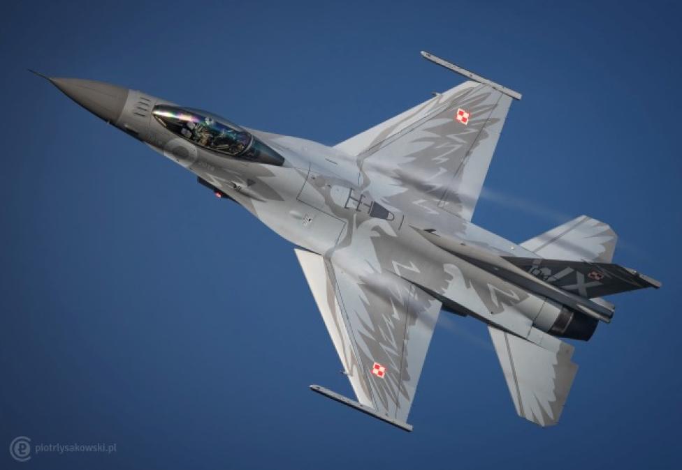 F-16 w malowaniu okazjonalnym - sylwetka kruka (fot. Piotr Łysakowski)