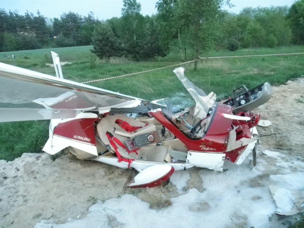 Wypadek samolotu KR-030 Topaz, fot. KP PSP Ropczyce