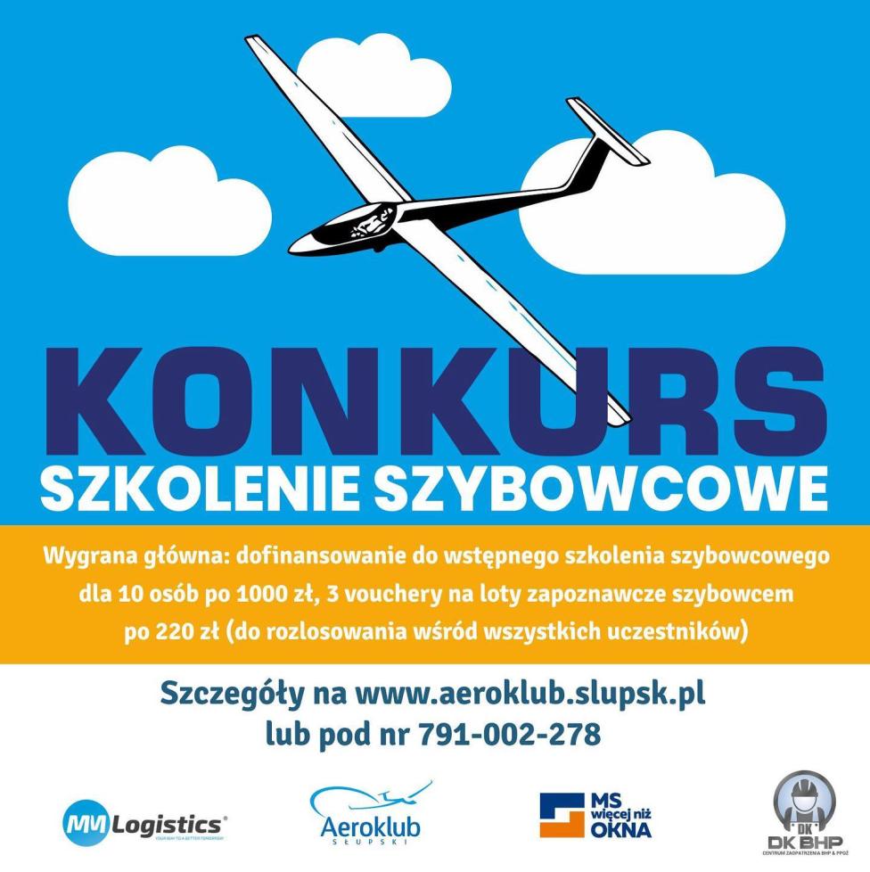 Konkurs "Szkolenie szybowcowe" 2022 Aeroklubu Słupskiego (fot. aeroklub.slupsk.pl)