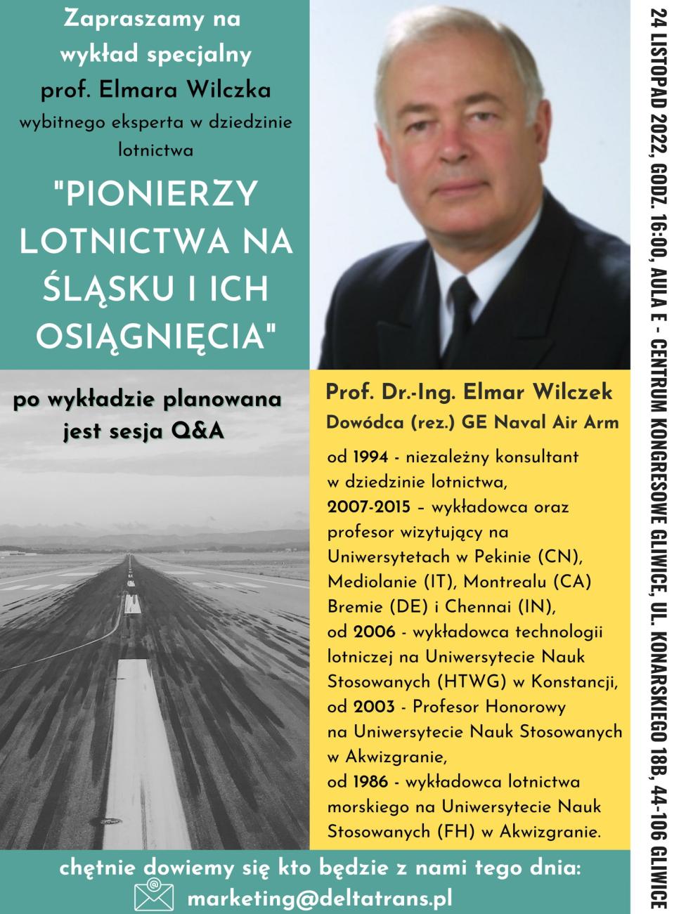 "Pionierzy lotnictwa na Śląsku i ich osiągnięcia" - wykład prof. Elmara Wilczka (fot. Grupa Delta Trans)