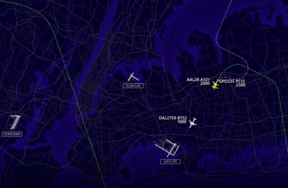 Wizualizacja incydentu z 10 listopada na lotnisku JFK, fot. avweb
