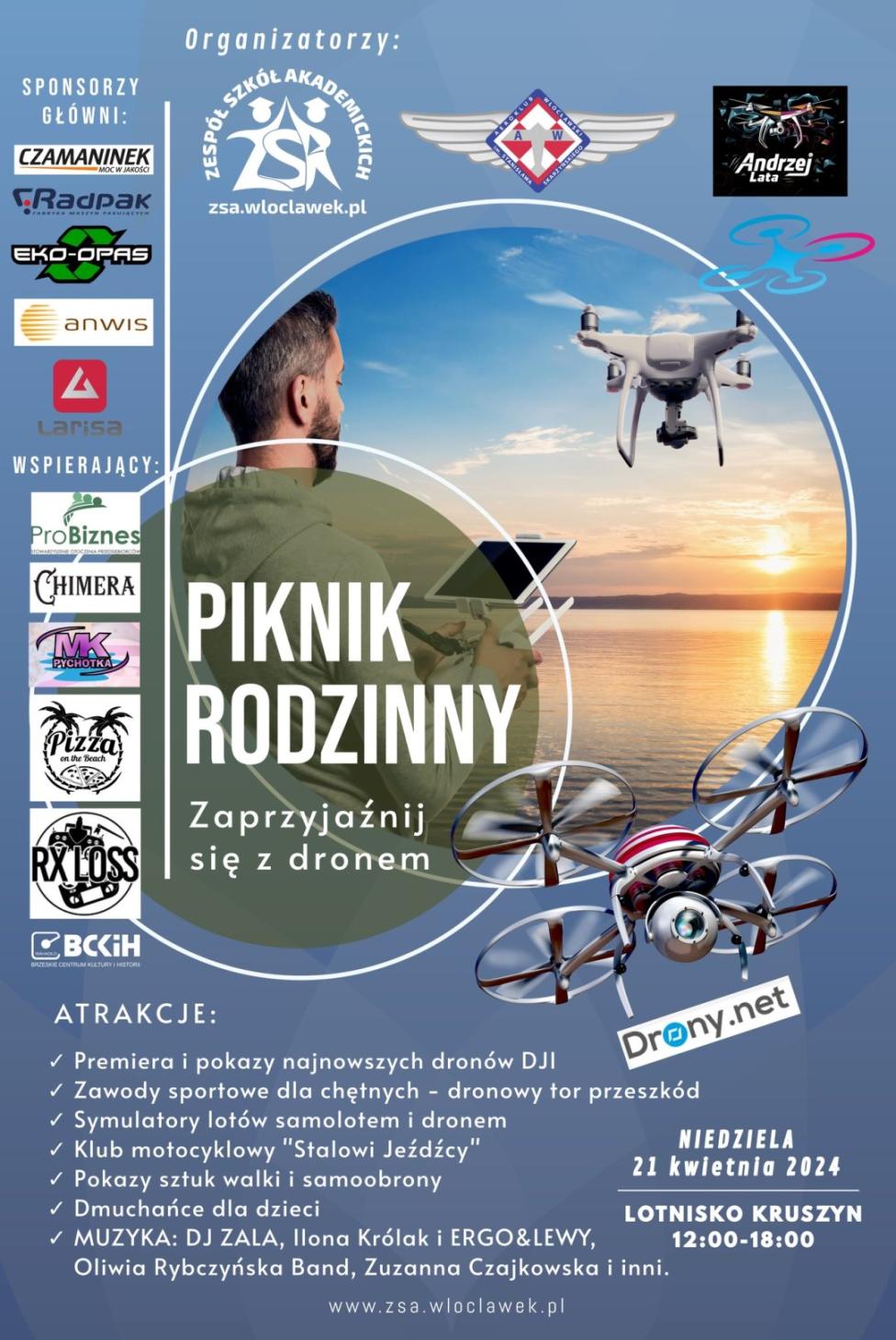 'Zaprzyjaźnij się z dronem' na Pikniku Rodzinnym w Kruszynie (fot. Aeroklub Włocławski)