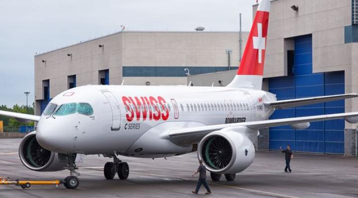 Bombardier CSeries w barwach Swiss