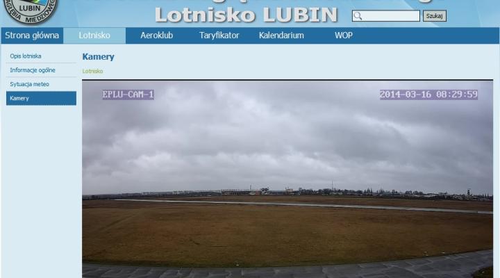 Obraz z kamery zamontowanej na lotnisku w Lubinie