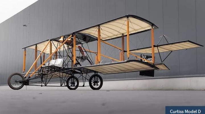Curtiss Model D z 1911 r. na Aviation Expo, fot. Targi Kielce