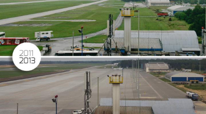 Katowice Airport: Nowa płyta postojowa (porównanie 2011 i 2013)
