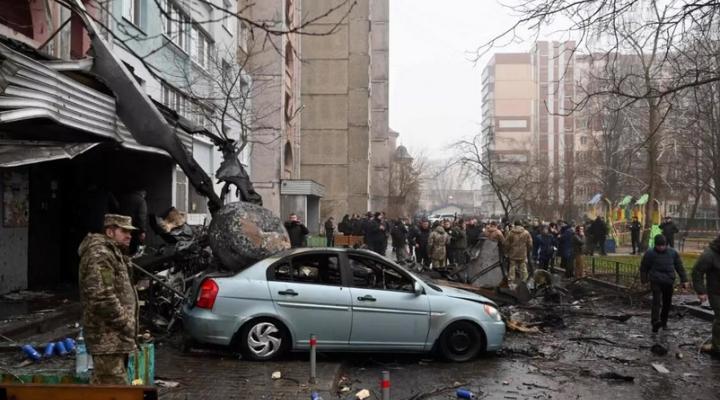 Katastrofa śmigłowca w Kijowie, fot. daily news