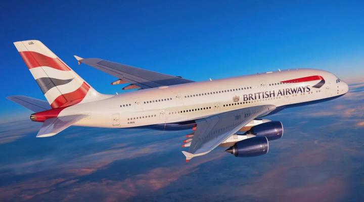 A380 British Airways w locie (fot. AVweb)