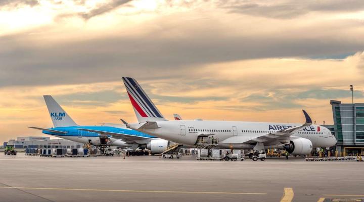 Samoloty Air France i KLM na płycie lotniska (fot. Grupa Air France KLM)