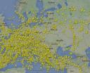 Ruch lotniczy w Europie (fot. flightradar24.com)
