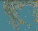Ruch lotniczy nad Grecją (fot. flightradar24.com)