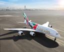 A380 linii Emirates z nowym malowaniem flagi ZEA (fot. Emirates)