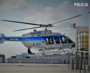 Policyjny śmigłowiec Bell-407GXi startuje z lądowiska przy jednym ze szpitali w województwie podlaskim (fot. Muzeum Lotnictwa Polskiego)