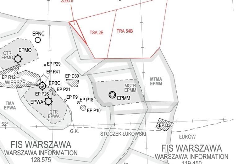 Strefa Czasowo Rezerwowana celem zabezpieczenia lotów szybowcowych Aeroklubu Warszawskiego