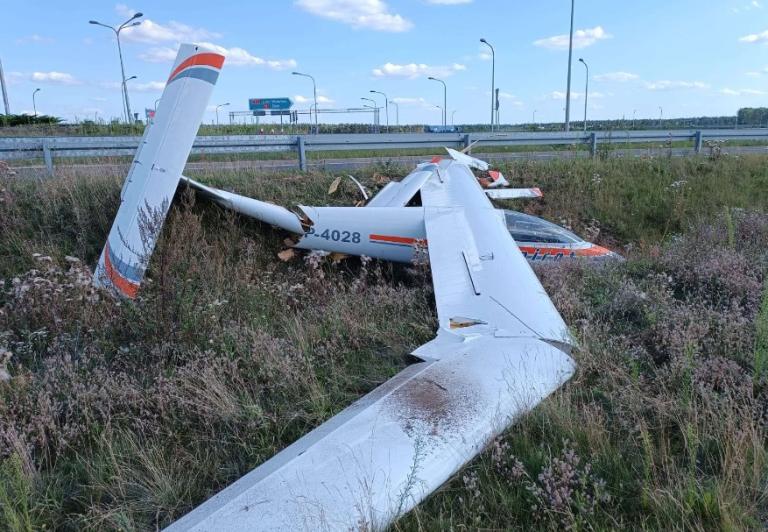 Wypadek szybowca SZD-30 Pirat w Lesznie, fot. źródło PKBWL