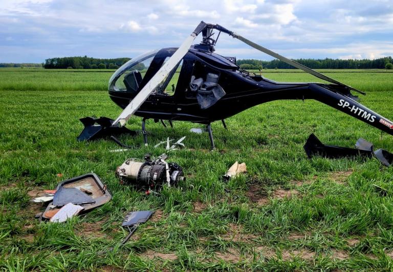 Awaryjne lądowanie śmigłowca Konner K1 w miejscowości Stopin na Mazowszu