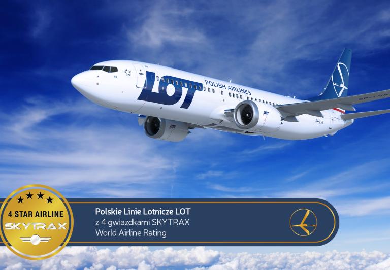 Polskie Linie Lotnicze LOT z czterema gwiazdkami SKYTRAX World Airline Rating