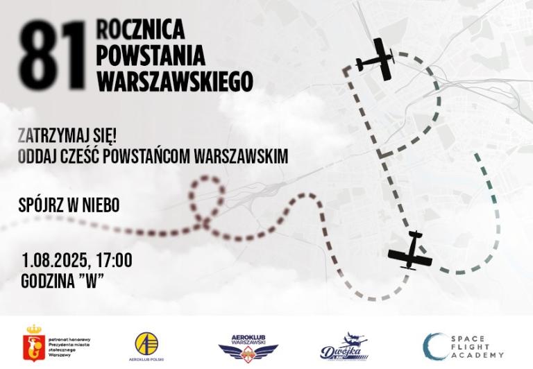 W 81 rocznicę Powstania Warszawskiego piloci wykonają na niebie symbol Polski Walczącej (fot. Aeroklub Warszawski)