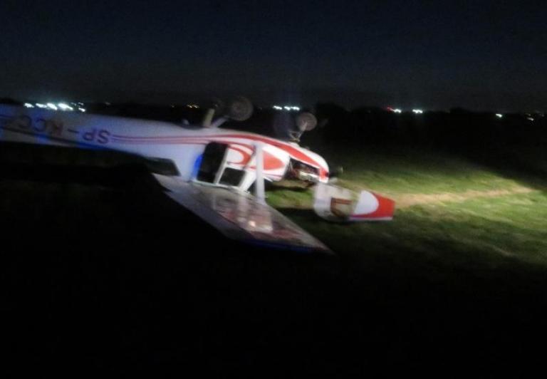 Wypadek Cessny 152 SP-KCC na lądowisku Żerniki, fot. PKBWL