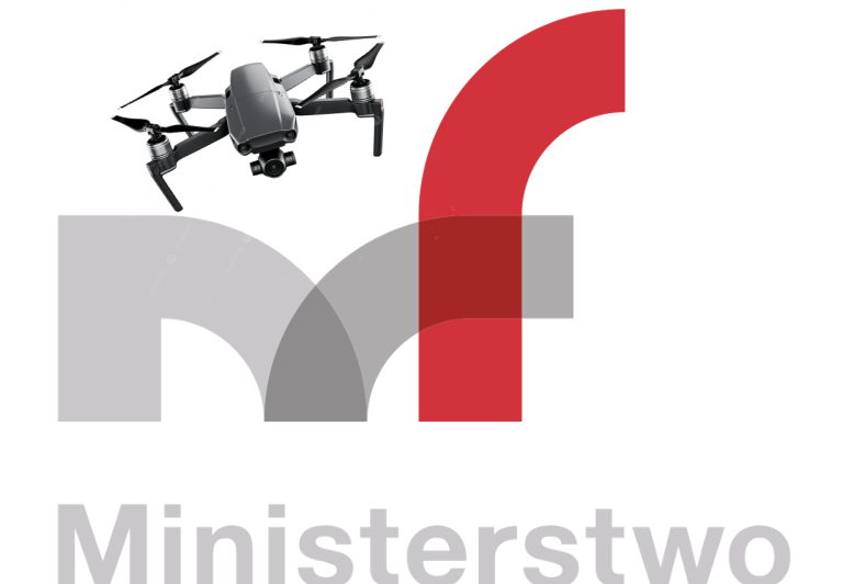 Ministerstwo Finansów - logo z dronem Ministerstwo Finansów - logo z dronem