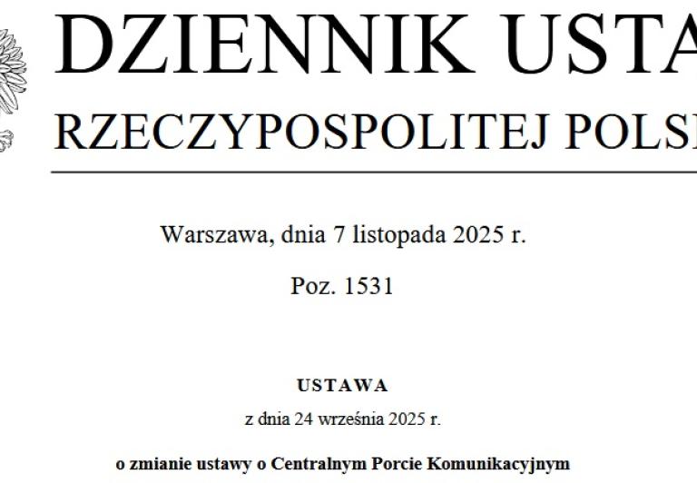 Ustawa o zmianie ustawy o Centralnym Porcie Komunikacyjnym