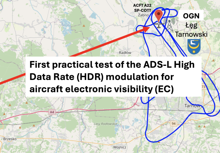 Pierwszy praktyczny test modulacji HDR systemu ADS-L przy współpracy z siecią OGN obrazek tytułowy