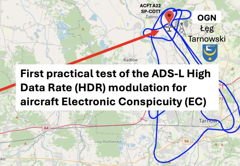 Pierwszy praktyczny test modulacji HDR systemu ADS-L przy współpracy z siecią OGN obrazek tytułowy
