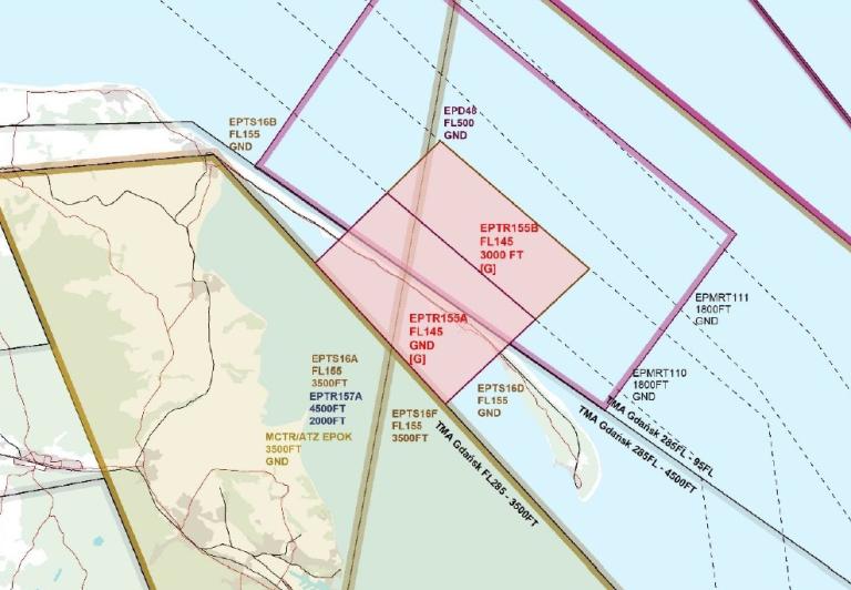 Zmiana rejonu JASTARNIA AREA na strefę czasowo rezerwowaną (TRA), fot. pansa.pl