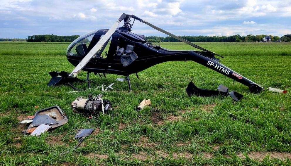 Awaryjne lądowanie śmigłowca Konner K1 w miejscowości Stopin na Mazowszu