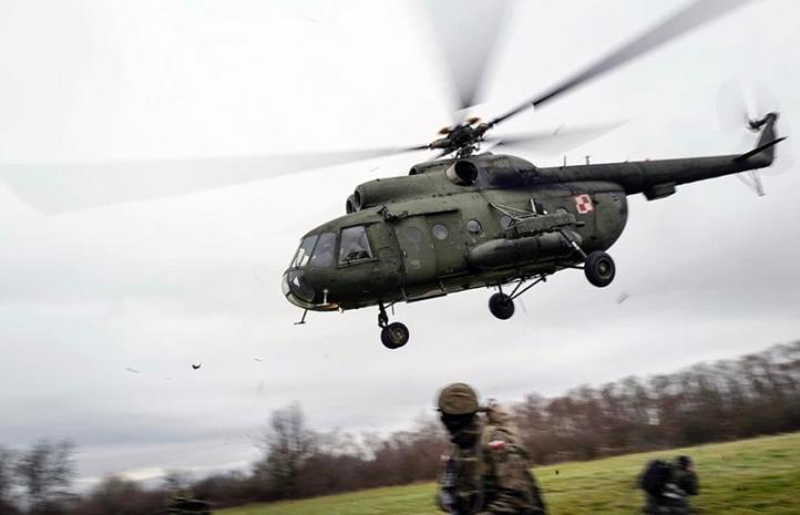Mi-8 podczas ćwiczeń "Rotor" (fot. Michał Zieliński)