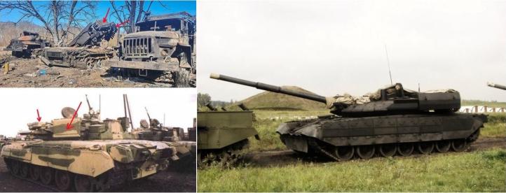 Rosyjski czołg badawczy T-80UM2 &quot;Czarny Orzeł&quot; - po lewej zniszczony (fot. Siły Zbrojne Ukrainy)