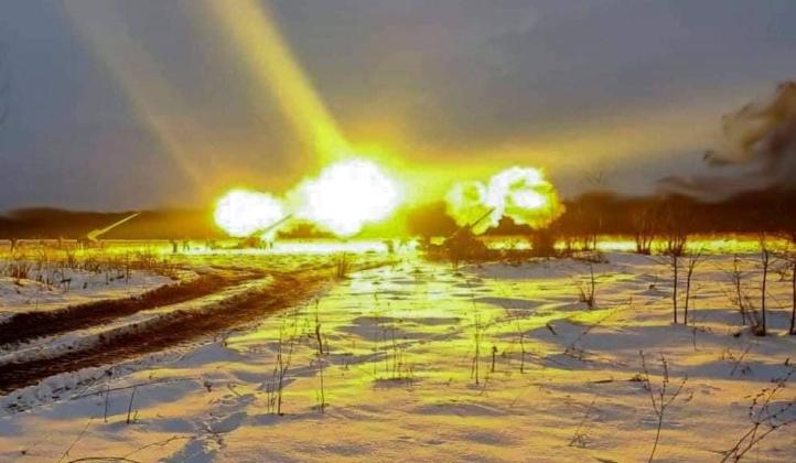 Zniszczenie rosyjskiego MLRS przez ukraińską artylerię (fot. Sztab Generalny Sił Zbrojnych Ukrainy)