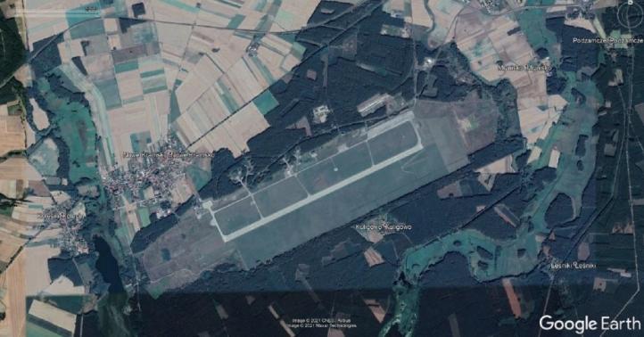 wizualizacja lotniska w Zielonej Górze na Google Earth