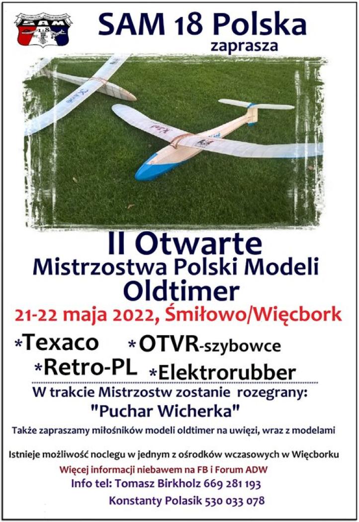 II Otwarte Mistrzostwa Polski modeli Oldtimer 2022 -  plakat (fot. pfmrc.eu)