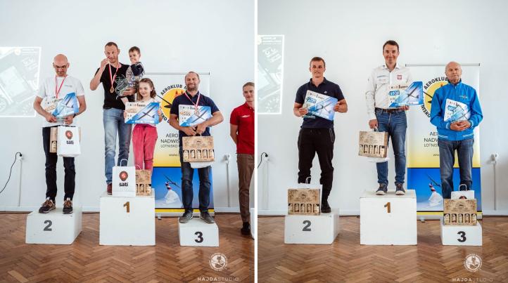 Podium Szybowcowych Mistrzostw Polski w klasie Klub A oraz podium Ogólnopolskich Zawodów Szybowcowych w klasie 15/18m (fot. Hajda Studio)