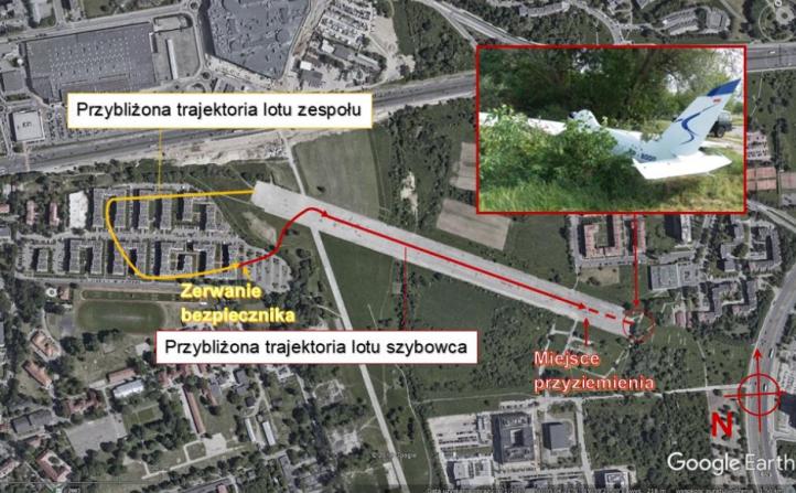 Wypadek szybowca MDM-1M SoloFox i Jaka 12A na lotnisku Kraków Czyżyny_b, fot. PKBWL.