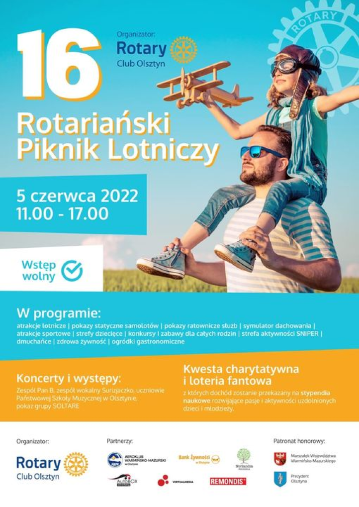 16. Rotariański Piknik Lotniczy - plakat (fot. Rotary Club Olsztyn)