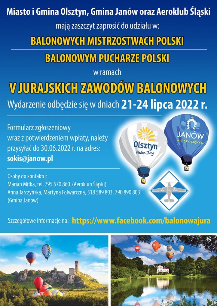 V Jurajskie Zawody Balonowe - Balonowe Mistrzostwa Polski - plakat (fot. balonowajura.pl)