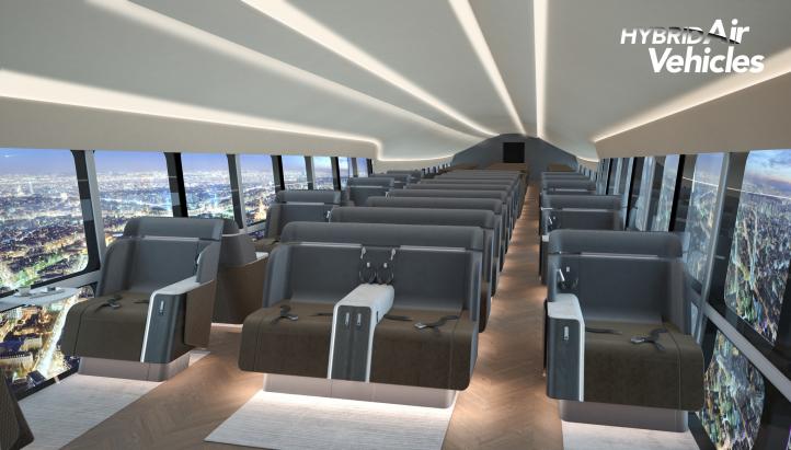 Wnętrze kabiny pasażerskiej Airlandera 10 (fot. Hybrid Air Vehicles)