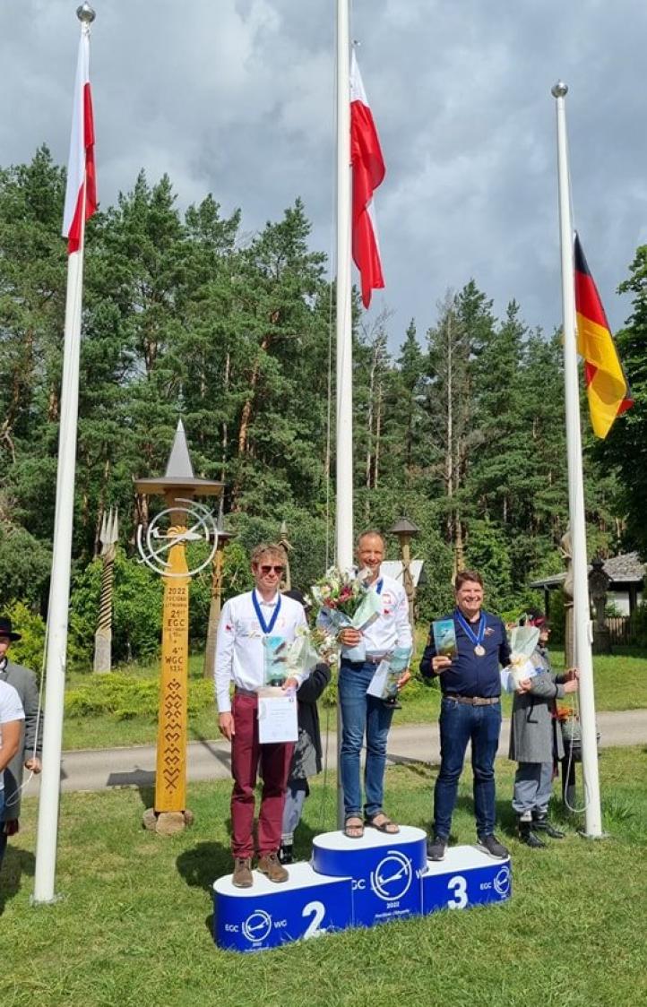 21. Szybowcowe Mistrzostwa Europy FAI na Litwie - podium w klasie 15m (fot. Łukasz Błaszczyk, Facebook)