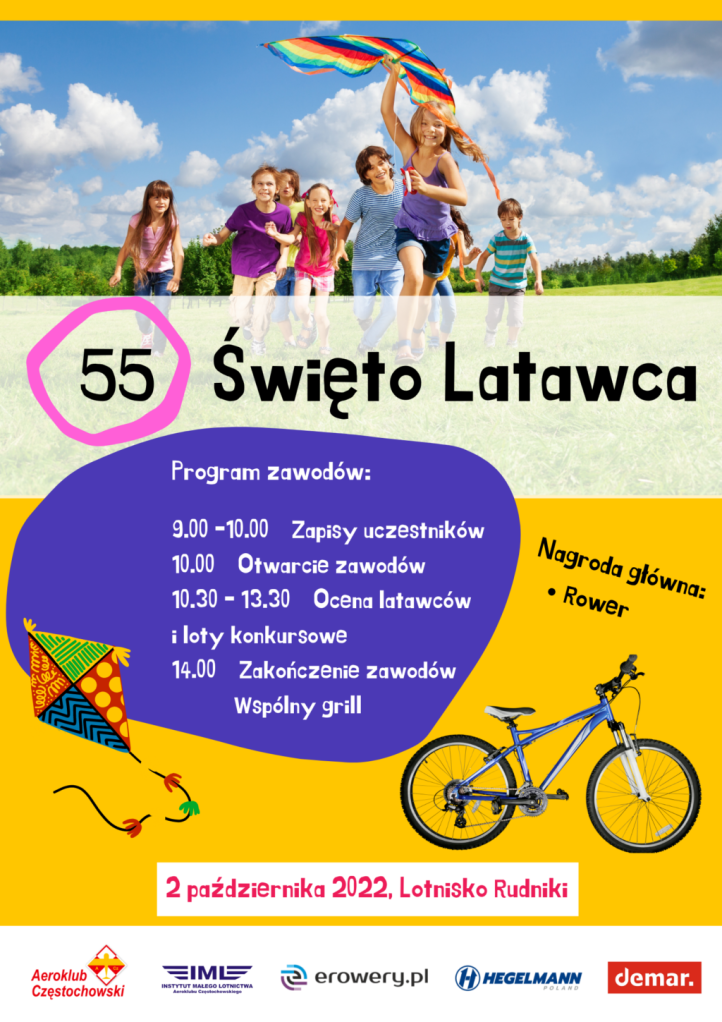 55. Święto Latawca na lotnisku Rudniki - plakat (fot. Aeroklub Częstochowski)