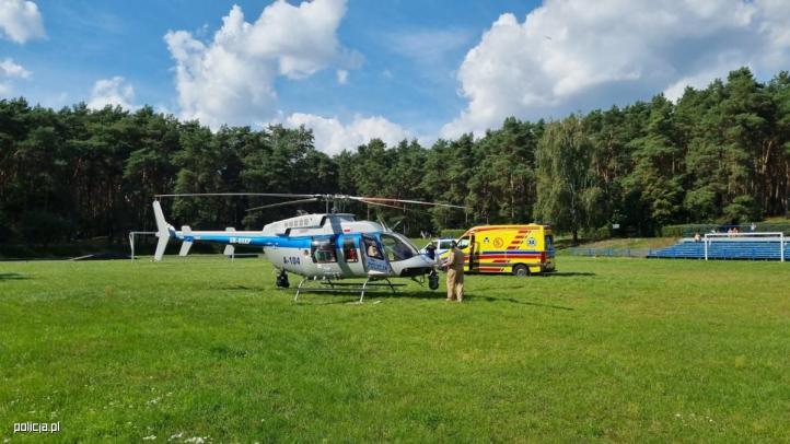 Bell 407GXi Policji podczas akcji transportu serca do przeszczepu (fot. policja.pl)2