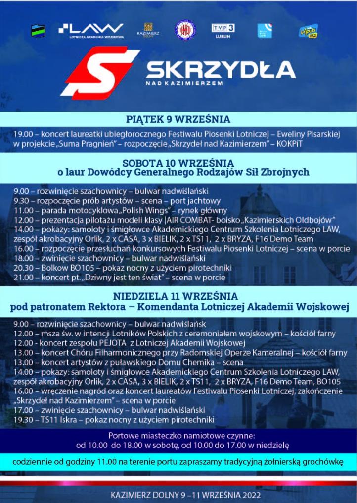 Skrzydła nad Kazimierzem 2022 - program